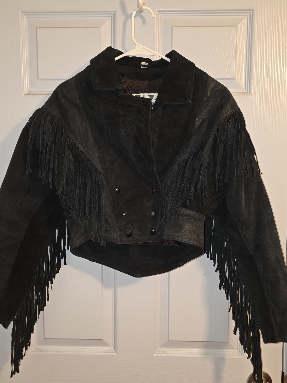 Vintage 80’s 90’s Ada Black Suede Fringe Moto Jacket